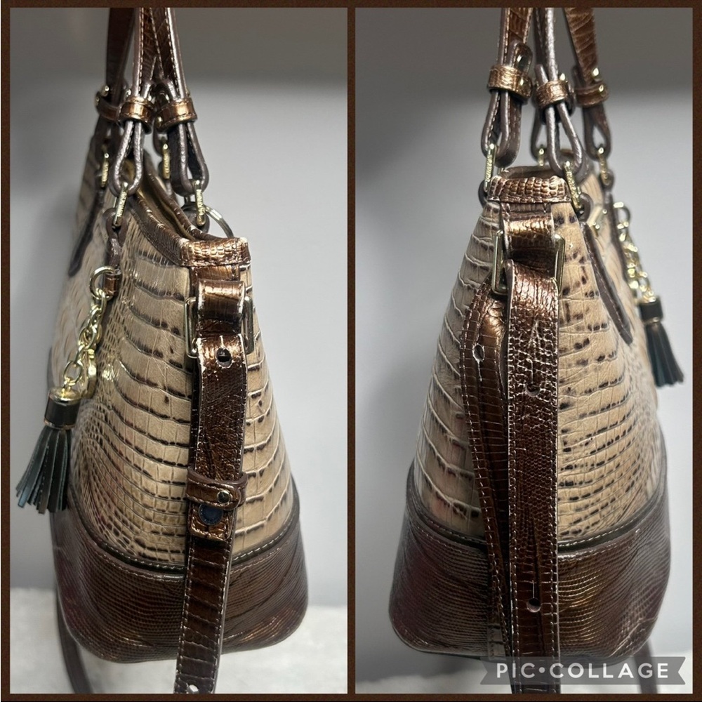 Brahmin Mini Asher Riesling Tri-Color Leather Tote - Picture 7 of 12